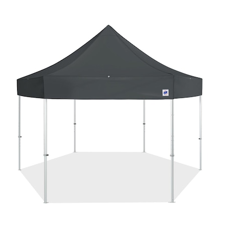 E-Z UP TAA Compliant HUB Shelter, 15' W x 15' L, Gray Aluminum Frame, Steel Gray Top HB3ALU15KFGYTSG